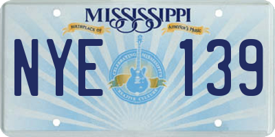 MS license plate NYE139