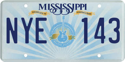 MS license plate NYE143
