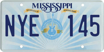 MS license plate NYE145