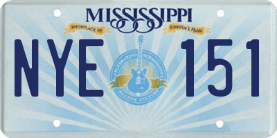 MS license plate NYE151