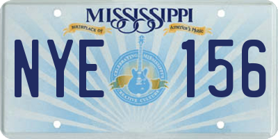 MS license plate NYE156