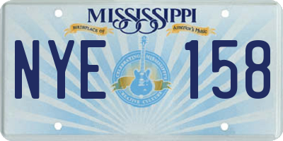 MS license plate NYE158