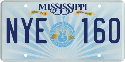 MS license plate NYE160