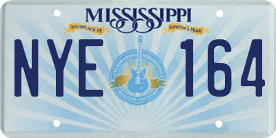 MS license plate NYE164