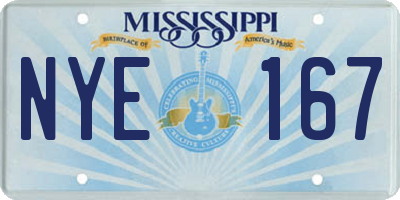MS license plate NYE167