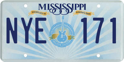 MS license plate NYE171