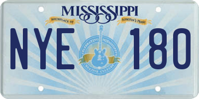 MS license plate NYE180