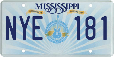 MS license plate NYE181