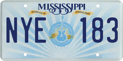 MS license plate NYE183
