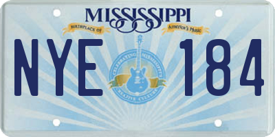 MS license plate NYE184