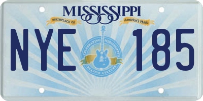 MS license plate NYE185