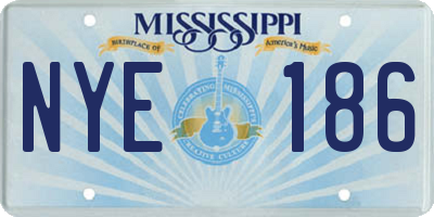 MS license plate NYE186