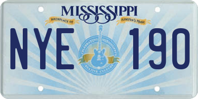 MS license plate NYE190