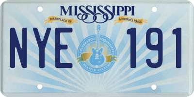 MS license plate NYE191