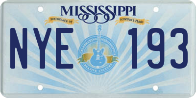 MS license plate NYE193