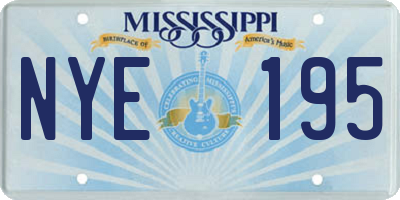 MS license plate NYE195