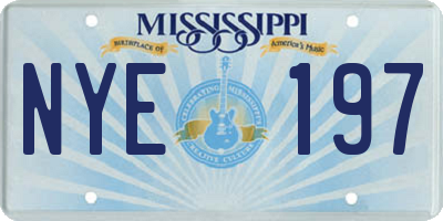 MS license plate NYE197