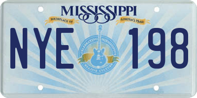 MS license plate NYE198