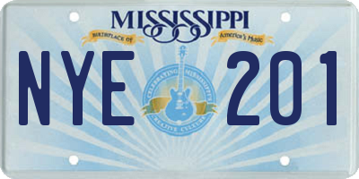 MS license plate NYE201