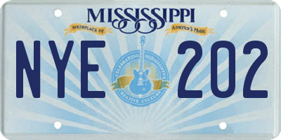 MS license plate NYE202