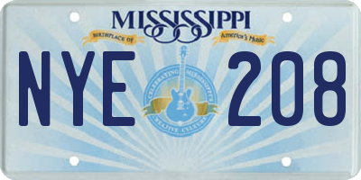 MS license plate NYE208