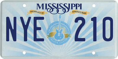 MS license plate NYE210
