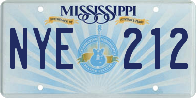 MS license plate NYE212