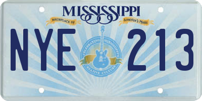 MS license plate NYE213