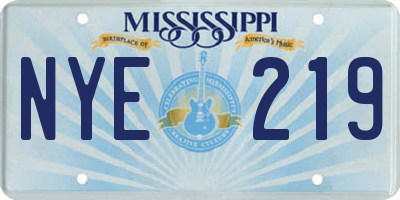 MS license plate NYE219