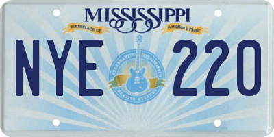 MS license plate NYE220