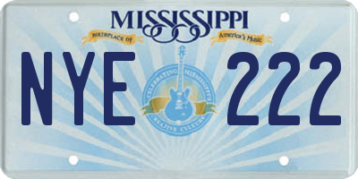 MS license plate NYE222