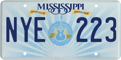 MS license plate NYE223