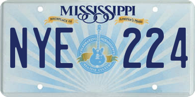 MS license plate NYE224