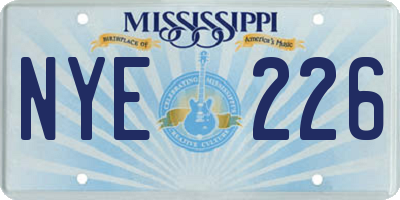 MS license plate NYE226