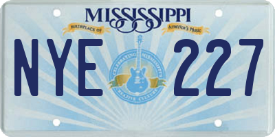MS license plate NYE227