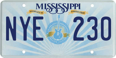 MS license plate NYE230