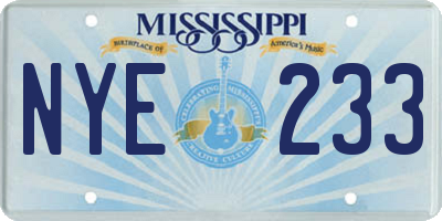MS license plate NYE233