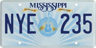 MS license plate NYE235