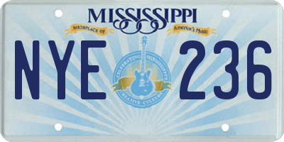 MS license plate NYE236