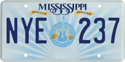 MS license plate NYE237