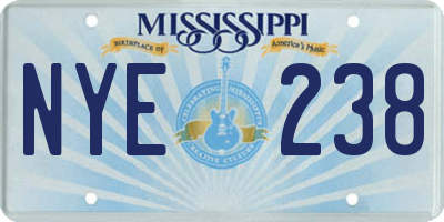 MS license plate NYE238