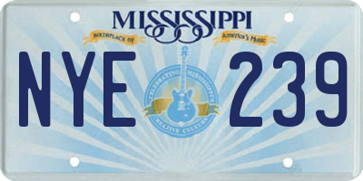 MS license plate NYE239