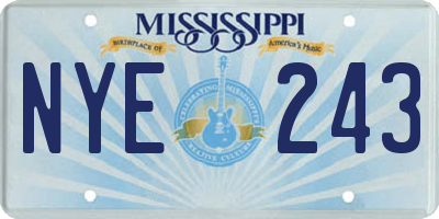 MS license plate NYE243