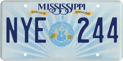 MS license plate NYE244