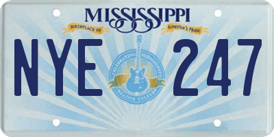 MS license plate NYE247