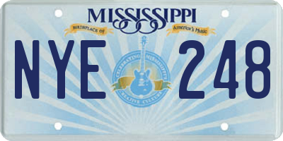 MS license plate NYE248
