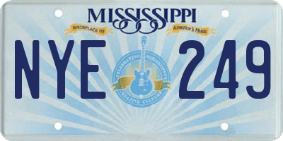 MS license plate NYE249