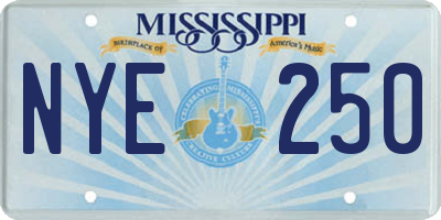 MS license plate NYE250