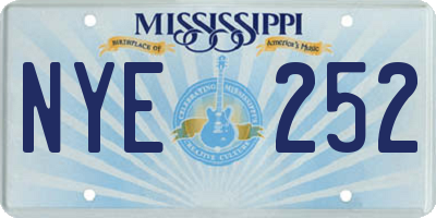 MS license plate NYE252