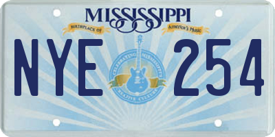 MS license plate NYE254